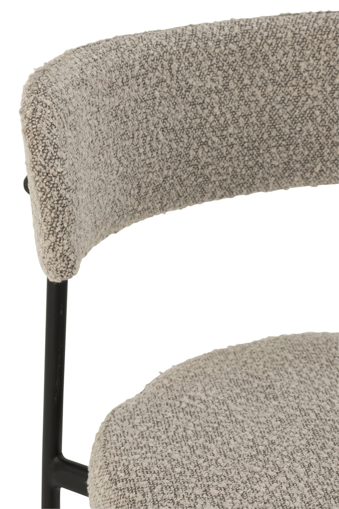 Barstoel Boucle Triplex/Polyester Grijs/Zwart - JL