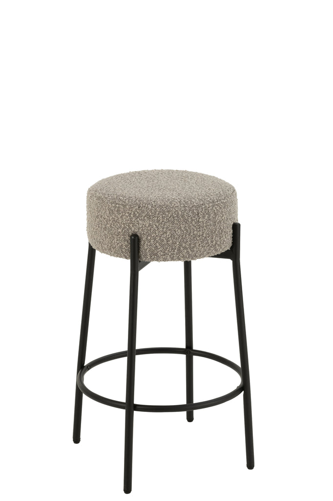 Barstoel Boucle Triplex/Polyester Grijs/Zwart - JL