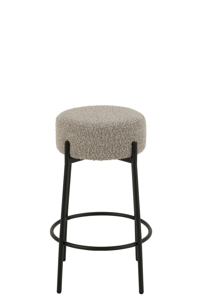 Barstoel Boucle Triplex/Polyester Grijs/Zwart - JL