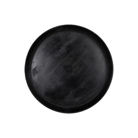 Bijzettafel Ventura - ø50 cm - mangohout/ijzer - zwart gewassen/antiek goud