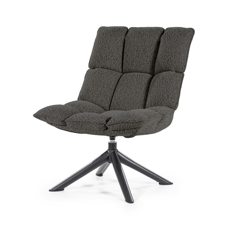 Fauteuil Dani roterend - polyester - antraciet, beige, taupe of mosgroen