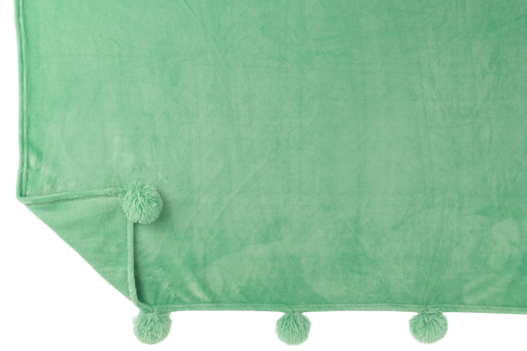 plaid Pompom Polyester Felgroen JL