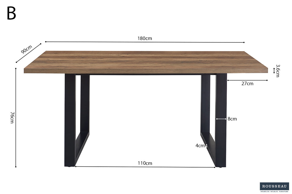 Tafel 'Alexander' 180 cm decor mango RS