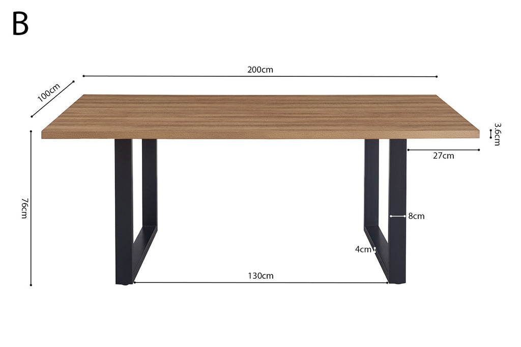 Tafel 'Alexander' 180 cm decor oude eik RS