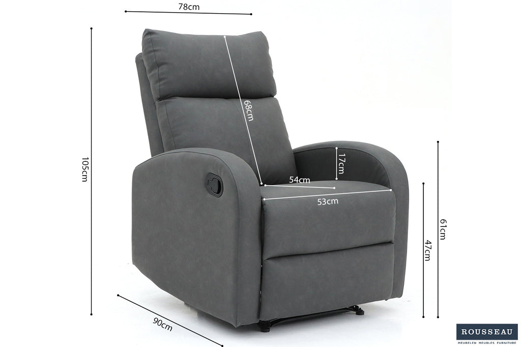 Relaxfauteuil 'France' PU zwart RS