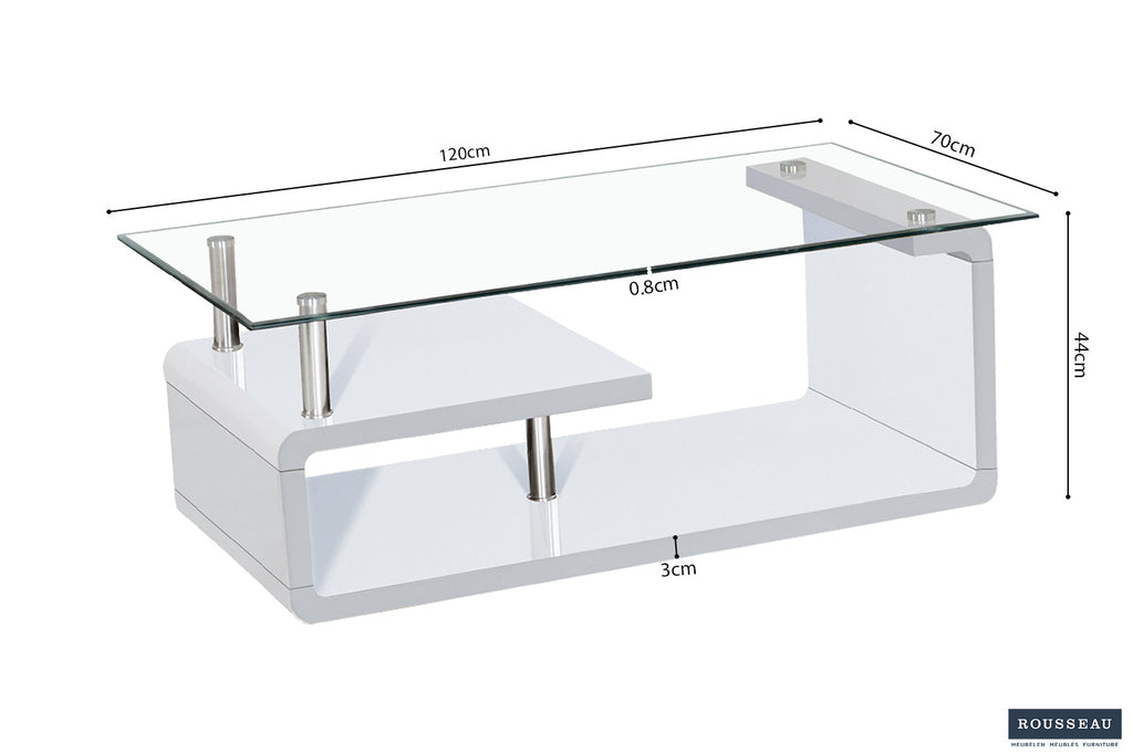 Salontafel  'Golda' hoogglans wit RS