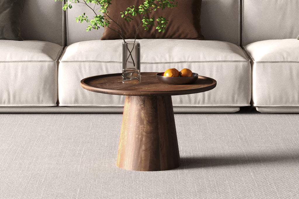 Salontafel 'Jules' 65x40 rond mango hout lichtbruin RS