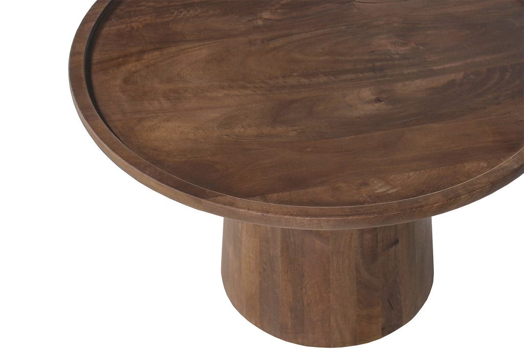 Salontafel 'Jules' 65x40 rond mango hout lichtbruin RS