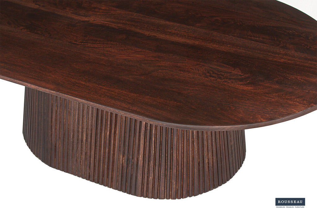 Salontafel 'Miguel' 120 ovaal mango hout donkerbruin RS