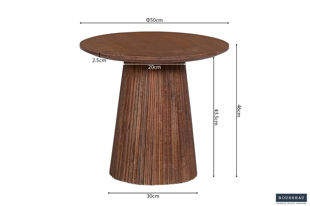 Salontafel 'Miguel' 50 rond mango hout lichtbruin RS