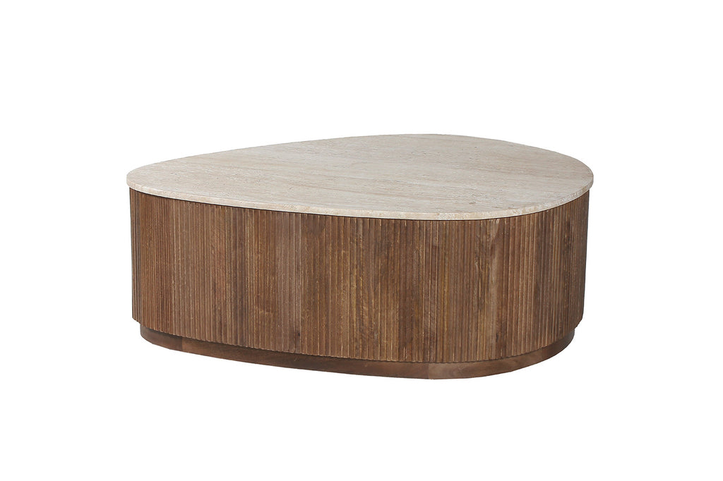 Salontafel 'Nolan' 100 mango hout met travetin beige RS