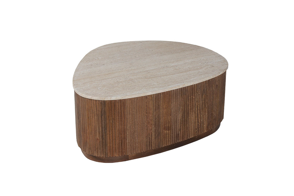 Salontafel 'Nolan' 100 mango hout met travetin beige RS