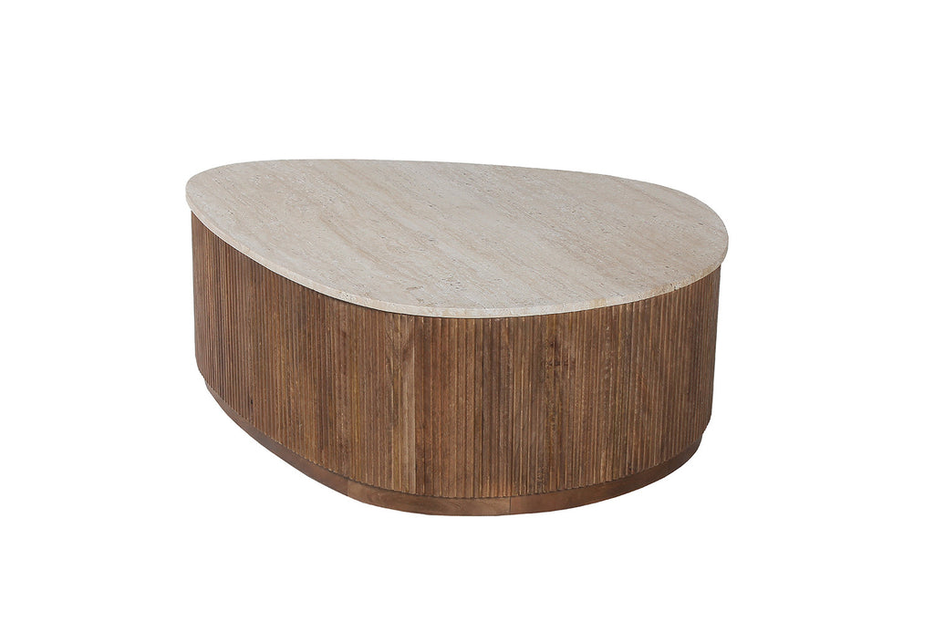 Salontafel 'Nolan' 100 mango hout met travetin beige RS