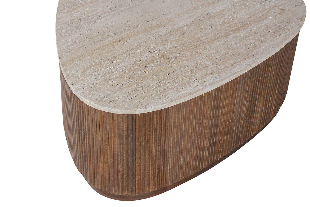 Salontafel 'Nolan' 100 mango hout met travetin beige RS