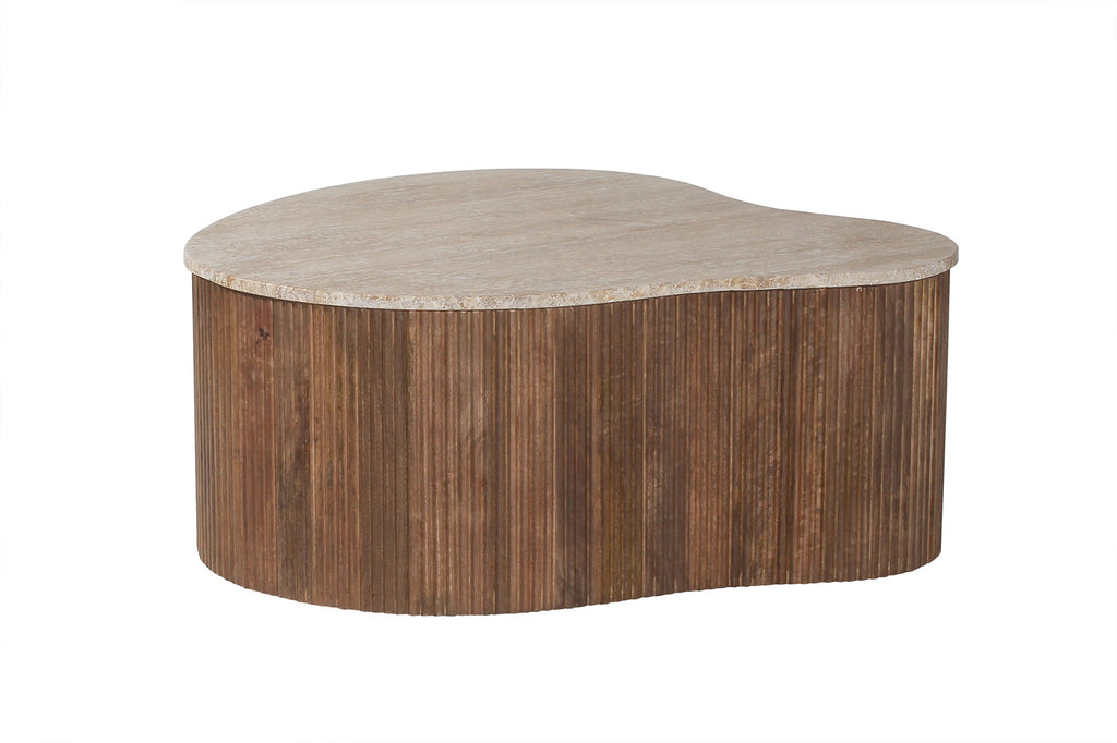 Salontafel 'Paul' 83 mango hout met travetin beige RS