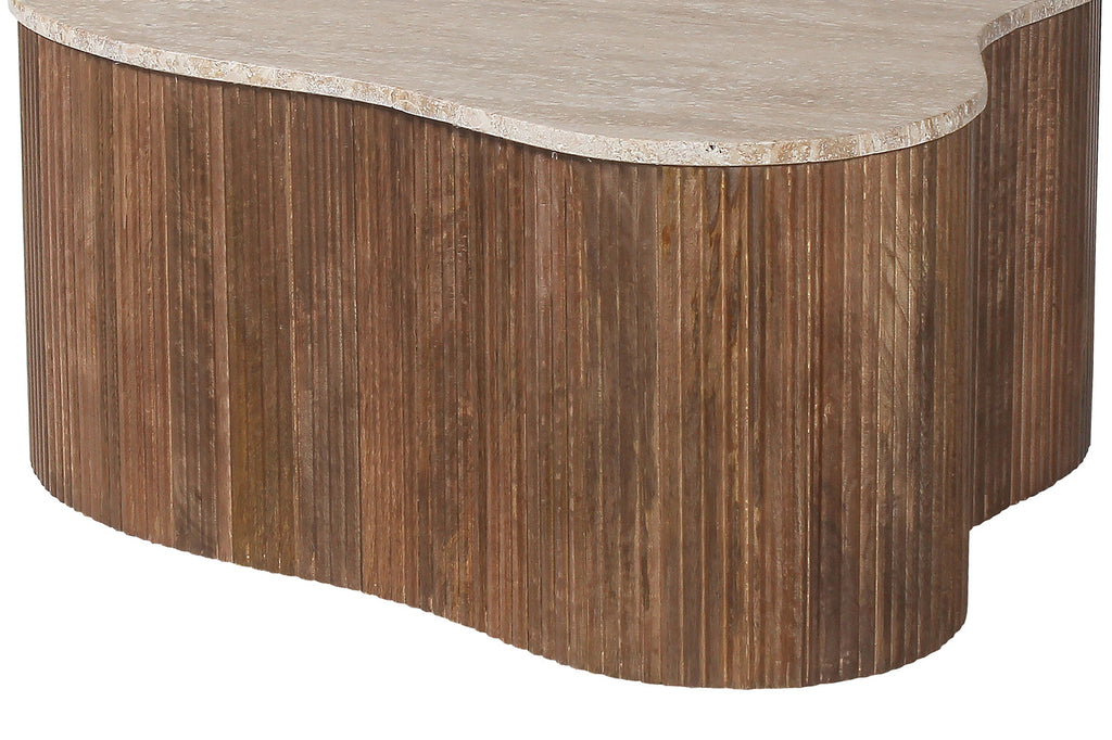 Salontafel 'Paul' 83 mango hout met travetin beige RS