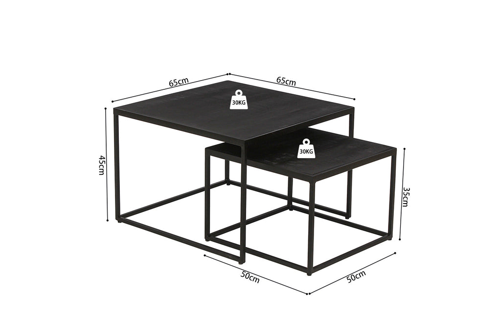 Salontafel 'Quinn' 2-delig Mango hout zwart RS