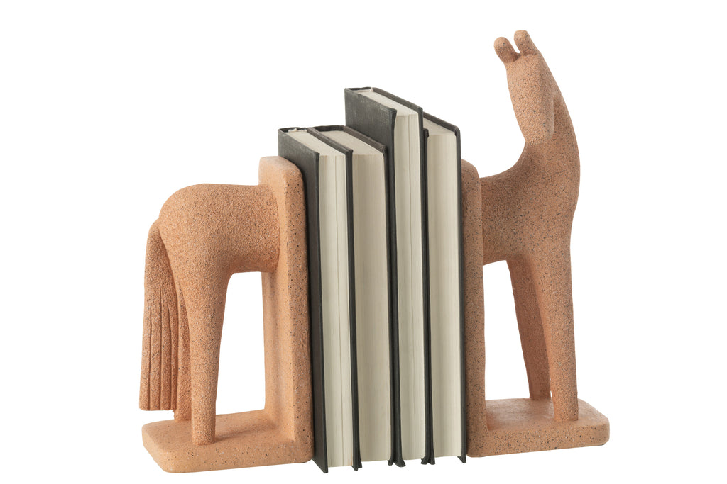 Boekensteunen Paard Modern Resin Terra - JL