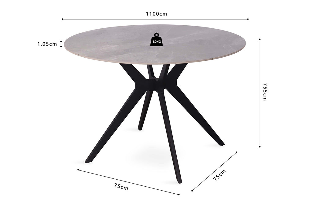 Tafel 'Apollo' 110 rond steen Italiaans grijs RS