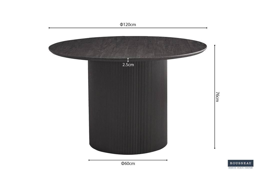 Tafel 'Lagos' 120 cm Rond Decor Donkerbruin RS