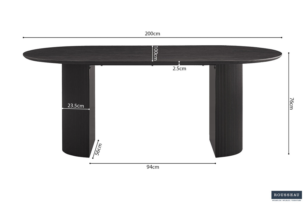 Tafel 'Lagos' 200 cm Ovaal Decor Donkerbruin RS