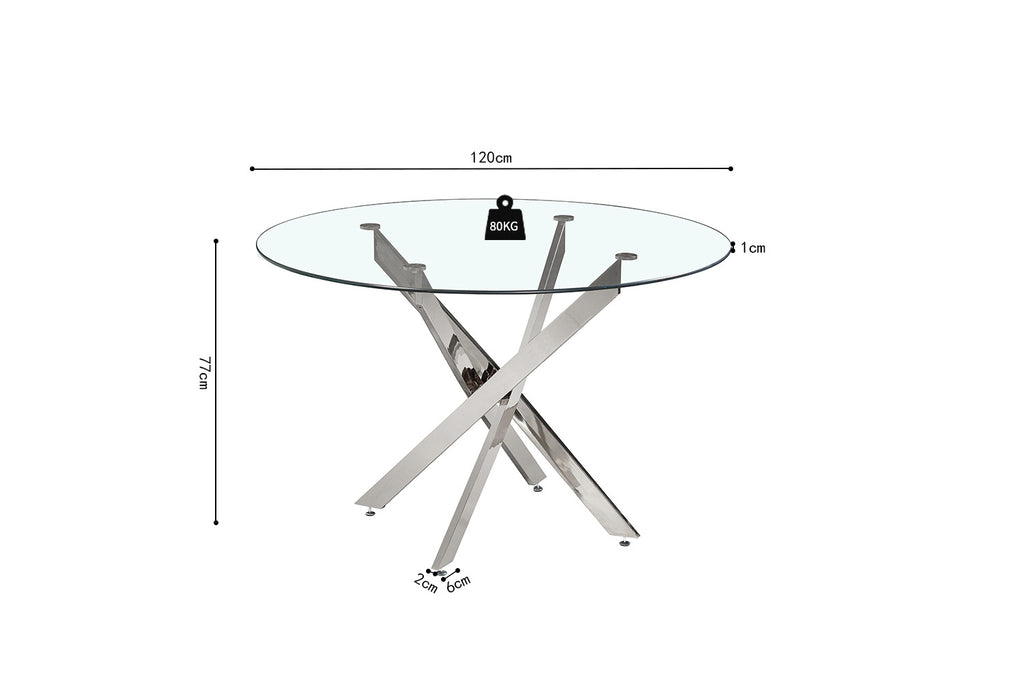 Tafel 'Lasi' 120 rond glas RS