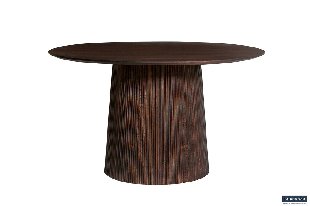 Tafel 'Miguel' 130 rond mango hout donkerbruin RS