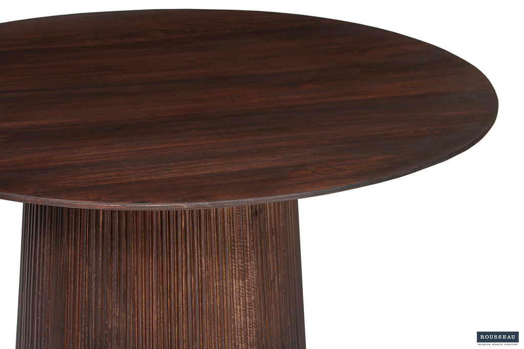 Tafel 'Miguel' 130 rond mango hout donkerbruin RS