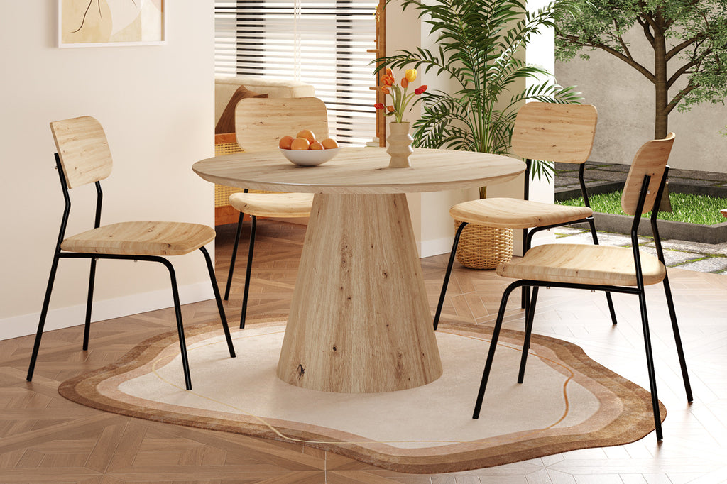 Tafel 'Tigo' 120 rond decor oude eik RS