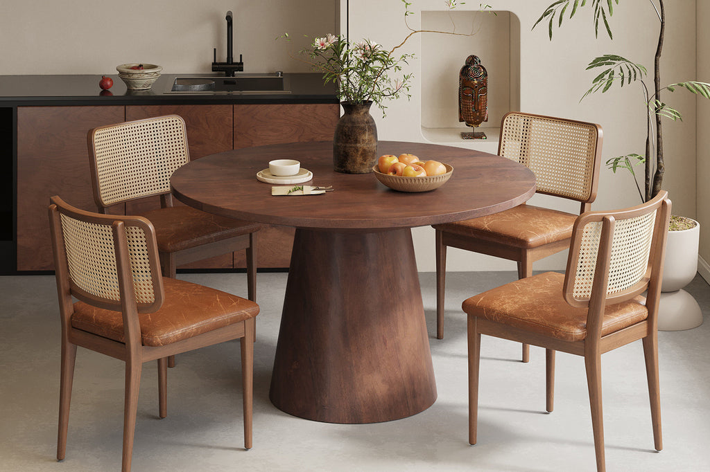 Tafel 'Tommy' 130 rond mango hout bruin RS