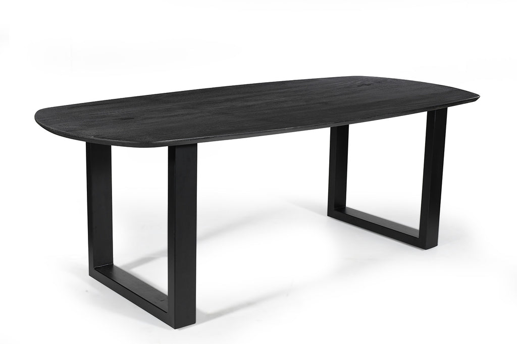 Tafel 'Tommy' 220 deens ovaal mango hout zwart RS