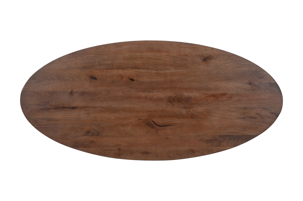 Tafel 'Tommy' 220 ovaal spinpoot mango hout bruin RS