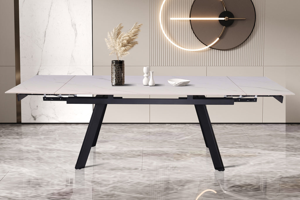 Uitschuifbare tafel 'Hera' 160-240 RH steen wit RS